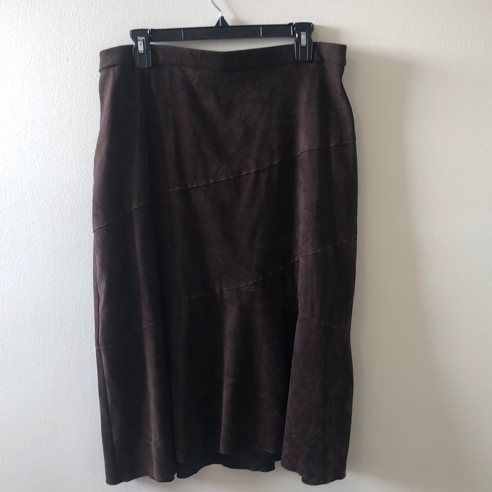 Tan Jay Petites faux suede brown skirt